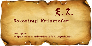 Rokosinyi Krisztofer névjegykártya